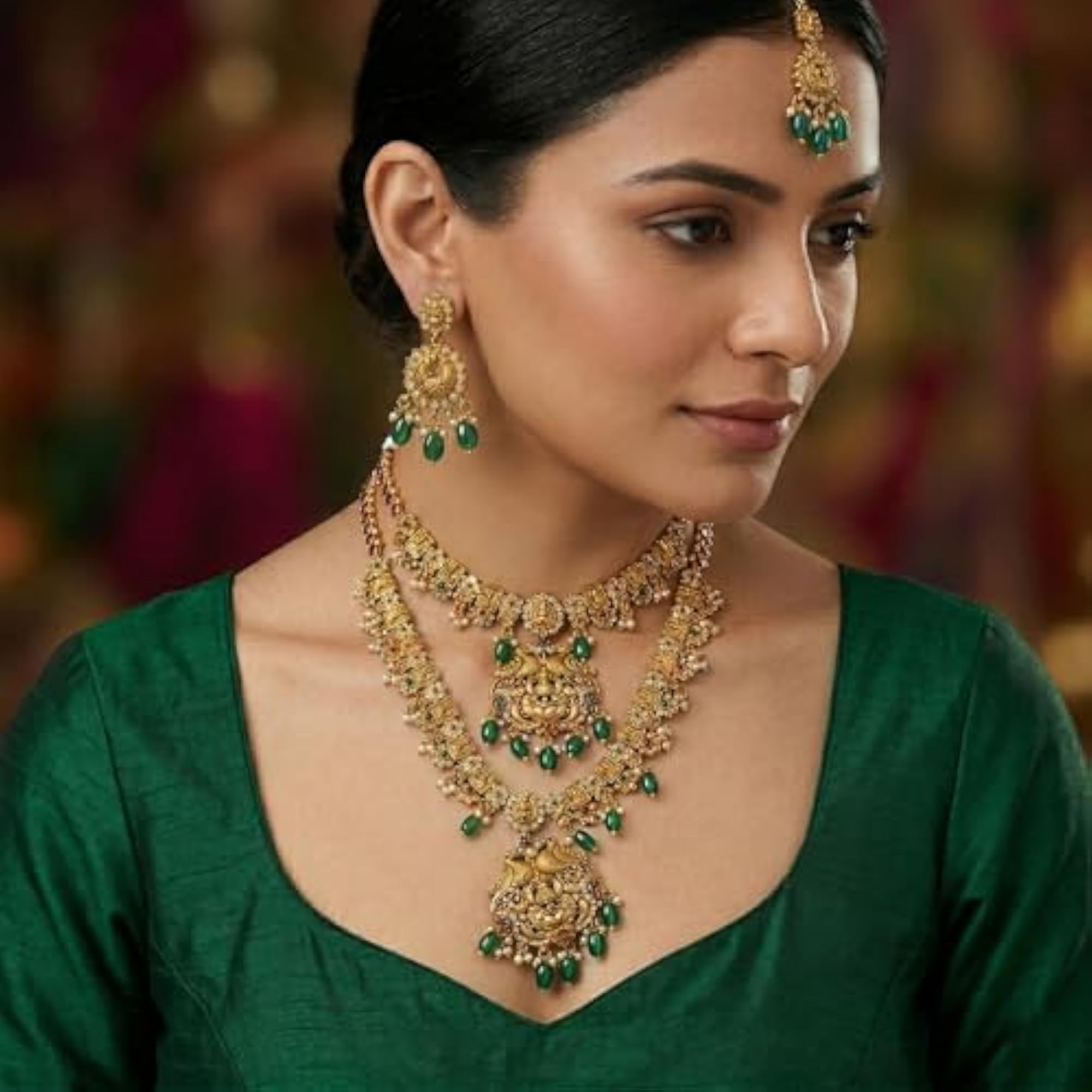 Maharani Temple Grand Statement Jewellery Set